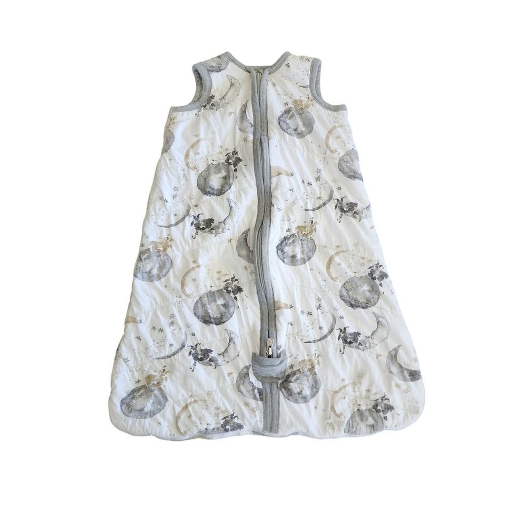 Burt's Bees Baby Organic Cotton Moon Stars Quilted Sleep Sack Neutral, 6-12M